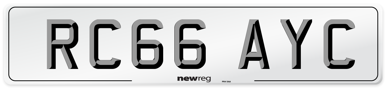 RC66 AYC Number Plate from New Reg